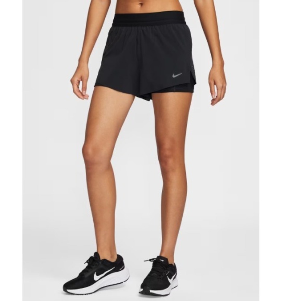 Nike Swift Women's Black Dri-FIT Mid-Rise 2-in-1 Running Shorts Size 3XL NWT